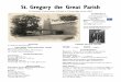 St. Gregory the Great Parish · Please patronize our advertisers! The advertisers on our back page help make this Bulletin possible and we ask our parishioners to support them with