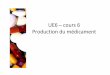 UE6 –cours 6 Production du médicament - poly … Production du medicament.pdf · 6.4 Production du M édicament Production industrielle et changement d ’é chelle Assurance qualit