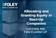 Allocating and Granting Equity in Start-Up Companies · Equity generally refers to an ownership interest in a business enterprise ... (1,000,000 shares authorized; 50,000 issued and