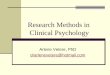 Research Methods in Clinical Psychology - UniBG. Bergamo... · Research Methods in Clinical Psychology Arlene Vetere, ... usefulness of the research . ... (creating categories early