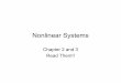 Nonlinear Systems - tjacks/nonlinear_sys.pdf · Nonlinear Systems •Steady States: ... •The steady