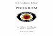 PROGRAM - wesley.eduwesley.edu/wp-content/uploads/2018/06/Scholars-Day-2018-Program.pdf · Page 2 of 19 About Scholars Day at Wesley College Scholars Day has grown and become a signature