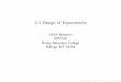 3.1 Design of Experiments - Rocky Mountain Collegecobalt.rocky.edu/~ulrich.hoensch/FS_2017/MAT210/Lecture09/Lecture... · 3.1 Design of Experiments Ulrich Hoensch MAT210 Rocky Mountain
