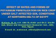 EFFECT OF RATES AND FORMS OF POTASSIUM FERETILIZATION … · EFFECT OF RATES AND FORMS OF POTASSIUM FERETILIZATION ON RICE CROP ... (SOP) and nitrate of potash ... ammonium acetate