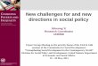 C New challenges for and new P directions in social policy I · New challenges for and new directions in social policy . Expert Group Meeting on the priority theme of the 53rd & 54th