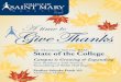 A time to Give Thanks - Welcome to College of Saint … · Thanksgiving is a Time to Give Thanks ... Pam Franks, Practicing Nurse of ... Dr. Wayne Kallstrom on piano. CSM Christmas