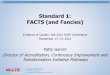 Standard 1: FACTS (and Fancies) - caepsite.orgcaepsite.org/events/Fall2012/NEW_F.pdf · Connect with NCATE: on Twitter: @ncate on Facebook: facebook.com/ncate.org The BIG Picture