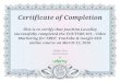 Certificate of Completion This is to certify that Joachim ... · Certificate of Completion This is to certify that Joachim Lavalley successfully completed the YOUTUBE 101 - Video