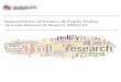 of Politics Public Policy Annual Research Report … · Department of Politics & Public Policy Annual Research Report ... the Jean Monnet Centre of ... Public Policy Annual Research
