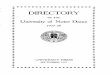 Notre Dame Directories - Archives of the University of ... · Notre Dame, Ind. Rockne, Enute E. Phys. Ed. 1006 E. St. Vincent, South Bend, Ind. ... Abel, Theodore Joseph; Soph. 2111