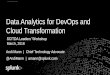 Data Analytics for DevOps and Cloud Transformation Mann... · @AndiMann | amann@splunk.com Data Analytics for DevOps and Cloud Transformation ... Advanced analytics –techniques
