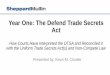 Year One: The Defend Trade Secrets Act - … · The CFAA imposes liability where someone ... An employer is prohibited from recovering attorneys’ fees and exemplary damages 