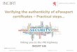 Verifying the authenticity of ePassport certificates ...· Verifying the authenticity of ePassport