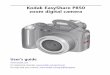 Kodak EasyShare P850 zoom digital .Kodak EasyShare P850 zoom digital camera User’s guide ... 1