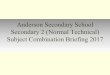 Anderson Secondary School Secondary 2 (Normal … Links/Sec 2... · subjects Finance Services CC 7 CE 10 CW 5 CC 7 CE 10 ... CC 10 CC 11 3 GCE ‘N’ Passes (Grade A-D or Grade 1-5)