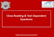Close Reading & Text Dependent Questions - TPS … Reading Presentation.pdf · Close Reading & Text Dependent Questions ... comprehension. Close Reading ... Luther King’s Speech,