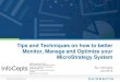 Tips & Tricks to Monitor, Manage & Optimize … · Tips and Techniques on how to better Monitor, Manage and Optimize your ... Essbase MicroStrategy SDK, Cognos SDK, Java, .NET, Flex,