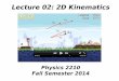 Lecture 02: 2D Kinematics - Department of Physics ...belz/phys2210/lecture02.pdf · Lecture 02: 2D Kinematics Physics 2210 ... “3-ships” checkpoint problem ... A physics demo