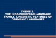 THEME 2. THE IND0-EUROPEAN LANGUAGE …oldenglish.at.ua/Presentations/Theme2.germaniclanguages.pdf · theme 2. the ind0-european language family. linguistic features of germanic languages