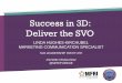 Success In 3D: Deliver the SVO · success in 3d: deliver the svo linda hughes-kirchubel marketing communication specialist sva leadership institute #svo3d #svali2012 @mfripurdue