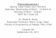 Spring 1432/1433H (2011/2012H) Monday 8:00am - … · Thermodynamics I Spring ... Monday 8:00am - 9:00am MEP 261 Class ZA Dr. Walid A. Aissa Associate Professor, Mech. Engg ... Chapter