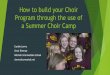 How to build your Choir Program through the use of a ... · from Choir Builders by Rollo Dilworth/Hal Leonard. Games we Play ! Hello, Hello ! ... feeder choir groups really helps