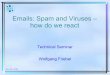 Emails: Spam and Viruses – how do we react - DESY · Emails: Spam and Viruses – how do we react Technical Seminar Wolfgang Friebel. Nov 30, 2004 2 Fight against spam is a hard