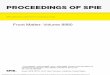 PROCEEDINGS OF SPIE OF SPIE Volume 8980 Proceedings of SPIE 0277-786X, V. 8980 SPIE is an international society advancing an interdisciplinary approach to the science and application