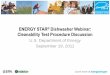 ENERGY STAR Dishwasher Webinar: Cleanability Test Procedure Discussion · ENERGY STAR® Dishwasher Webinar: Cleanability Test Procedure Discussion. Table of Contents 3 Development