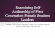 Examining Self- Authorship of First Generation Female ... Examining Self-Authorship of First Generation