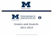 Grants and Awards 2011-2012 - Human Resources … · 2015-06-01 · Letter of Commendation (3) UMHHC – Pathology ... a desk for many hours each day by ... hours on their feet at