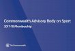 Commonwealth Advisory Body on Sport Tackling …thecommonwealth.org/sites/default/files/page/documents/Commonwea… · sport policy advisory body in the ... Overview of the Commonwealth