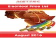 Electrical Price List - Metsec Cables Ltd · Electrical Price List August 2015. All Prices are Exclusive of VAT, E&OE 2 Table of Contents 1. Light Fittings Superlite Light Fittings