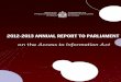 RAPPORT ANNUEL AU PARLEMENT 2012-20132012-2013 ANNUAL ... · RAPPORT ANNUEL AU PARLEMENT 2012-20132012-2013 ANNUAL REPORT TO PARLIAMENT concernant la Loi sur la protection des 