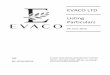EVACO LTD Listing Particulars - Stock Exchange of … · EVACO LTD Listing Particulars 09 June 2016 ISIN: REF: LEC/P/18/2016 In respect of the listing by private placement of 169,050