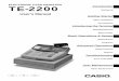 TE-2200 Introduction - support.casio.com · Introduction & Contents TE-2200 User's Manual 3 E The CE marking below applies the EU region. Declarer of conformity is as follows: Casio