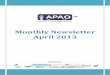 Monthly Newsletter April 2013 - apaoindia.com · IGIA Indira Gandhi International Airport, New ... The Guwahati State Government ... The ASC will concentrate on ground infrastructure