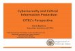 Cybersecurity and Critical Information Protection … · Cybersecurity and Critical Information Protection ... North Florida, Homo Connectus: The impact of technology on people's