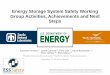 Energy Storage System Safety Working Group Activities ... · NFP A 850 (Elec trical G ener a tion) NFP A 70 (Elec trical C ode) IFC (F ire C ode) NFP A 1 (F ire C ode) Desig n Oper