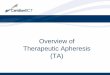 Overview of Therapeutic Apheresis (TA) - SEABB · Rationale For Performing TA Procedures •An apheresis procedure can more effectively remove a pathogenic substance in the circulating