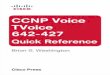 CCNP Voice TVoice 642-427 Quick Referenceptgmedia.pearsoncmg.com/images/9780132498166/samplepages/... · CCNP Voice TVoice 642-427 Quick Reference Table of Contents Section 1 Troubleshooting