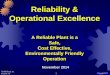 Reliability & Operational Excellence · Correlation of PM & PdM Work Orders with Injury Rate – Plant No. 1 ... and Borg-Warner-US Changeovers, rate/quality losses, raw material,