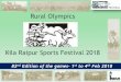 Rural Olympics Raipur Sports... · Rural Olympics Kila Raipur Sports Festival 2018 nd82 Edition of the games- 1st to 4th Feb 2018 . Content ... ATL, BTL marketing & promotion Rights