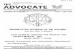 PROPERTY OF U. S. ARMY THE JUDGE ADVOCATE … · APR 16 1985 PROPERTY OF U. S. ARMY THE THE JUDGE ADVOCATE GENERAL'S SCHOOL. LIBRARY . ADVOCATE . A Journal For Military Defense Counsel
