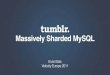Massively Sharded MySQL - O'Reilly Mediaassets.en.oreilly.com/1/event/74/Massively Sharded MySQL at Tumblr... · Massively Sharded MySQL Divide a table by relocating sets of rows