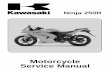 Motorcycle Service Manual - Encontrapeca NINJA... · Ninja 250R Motorcycle Service Manual. This quick reference guide will assist you in locating a desired topic or pro-cedure. •Bend