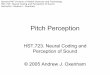 Pitch Perception - MIT OpenCourseWare · Pitch of complex tones • Harmonic tones produce a pitch at the fundamental frequency (F0), even if there is no energy at the F0 itself (pitch
