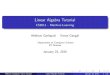 Linear Algebra Tutorial - NPTEL · What is Linear Algebra Linear Algebra Linear algebra is the branch of mathematics concerning vector spaces and linear mappings between such spaces
