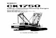 CK1750 Spec - kcmu-cranes.comkcmu-cranes.com/wp-content/uploads/2016/09/CK1750.pdf · CK1750 Lifting Capacity No of Counterweight 5 (Standard; 106.900 lbs) Posttlon Of Crawler Rated