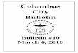 Columbus City Bulletin · The City Bulletin Official Publication of the City of Columbus Published weekly under authority of the City Charter and direction of the City Clerk. The
